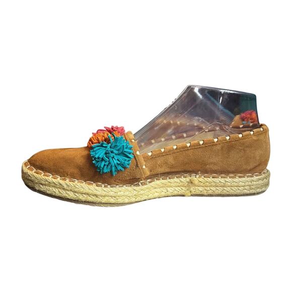 Sam Edelman Issa Suede Pom Pom Espadrilles Slip-On Flats Size 7.5 Boho Chic - Picture 5 of 10